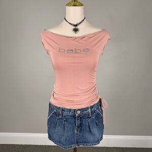 y2k bebe bedazzled top